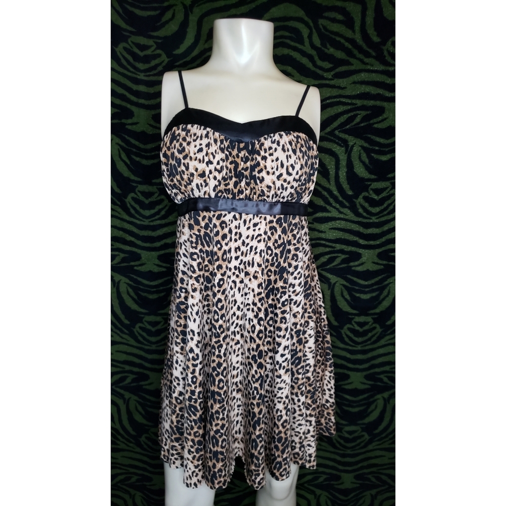 Leopard mini spaghetti strap dress